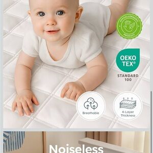 Yoofoss Quilted 2 Pack White Baby Mattress Protectors Waterproof Brand New